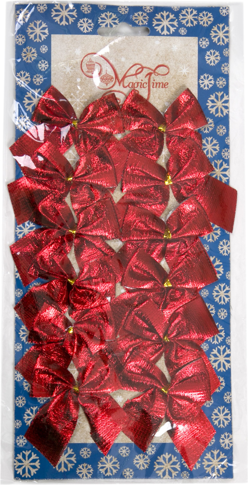 фото Новогоднее украшение Magic Time Бант, 76234, красный, 12 шт