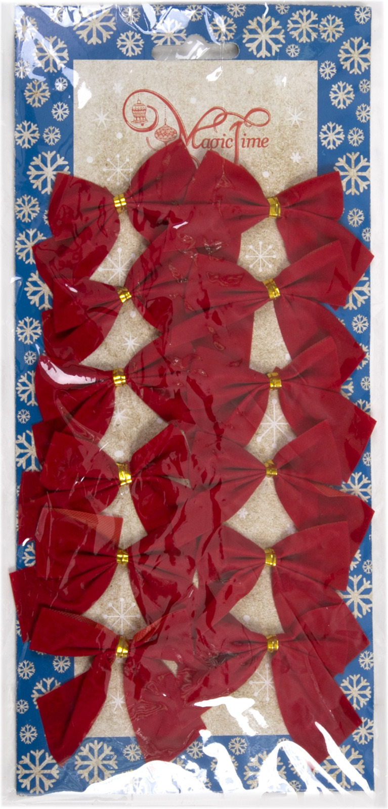 фото Новогоднее украшение Magic Time Бант, 78671, красный, 12 шт