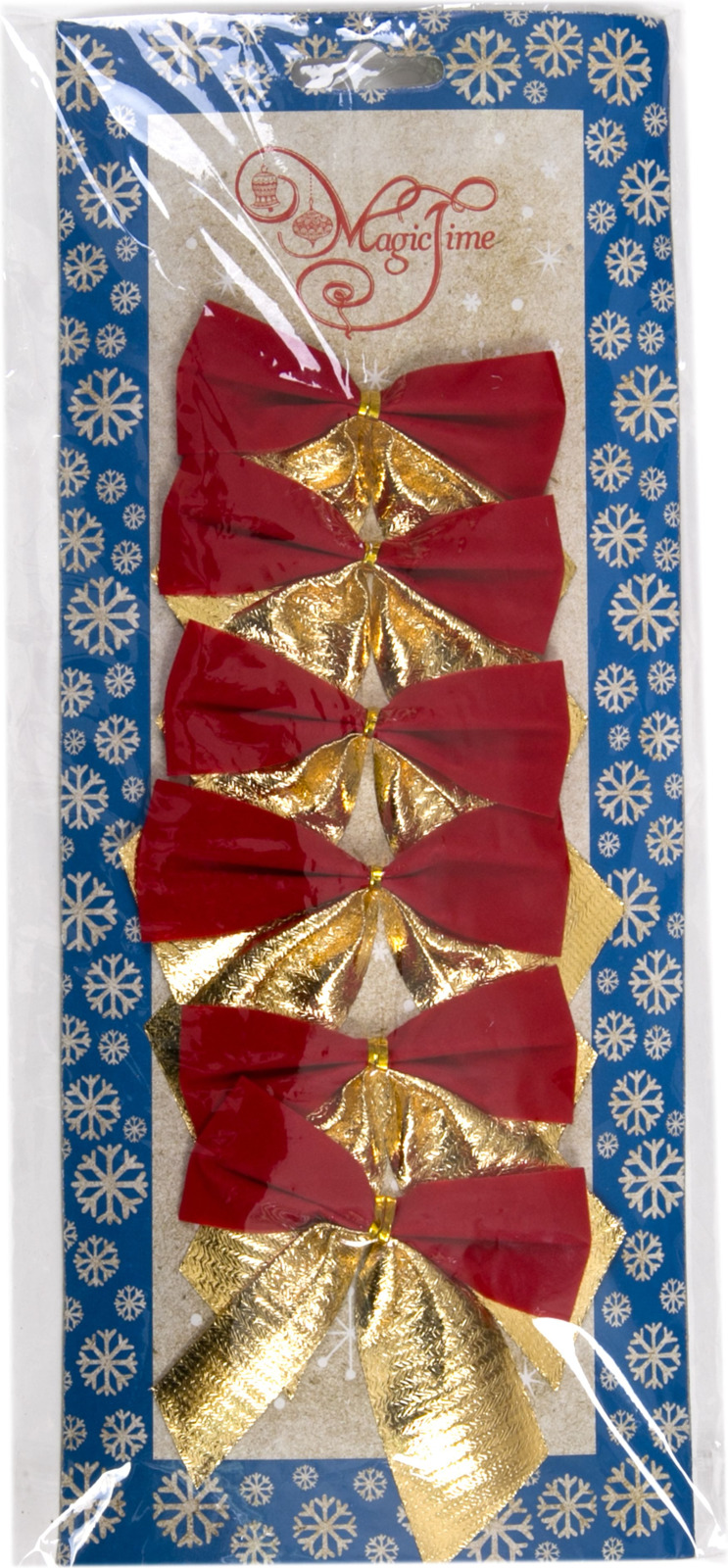 фото Новогоднее украшение Magic Time Бант, 78691, красный, 6 шт