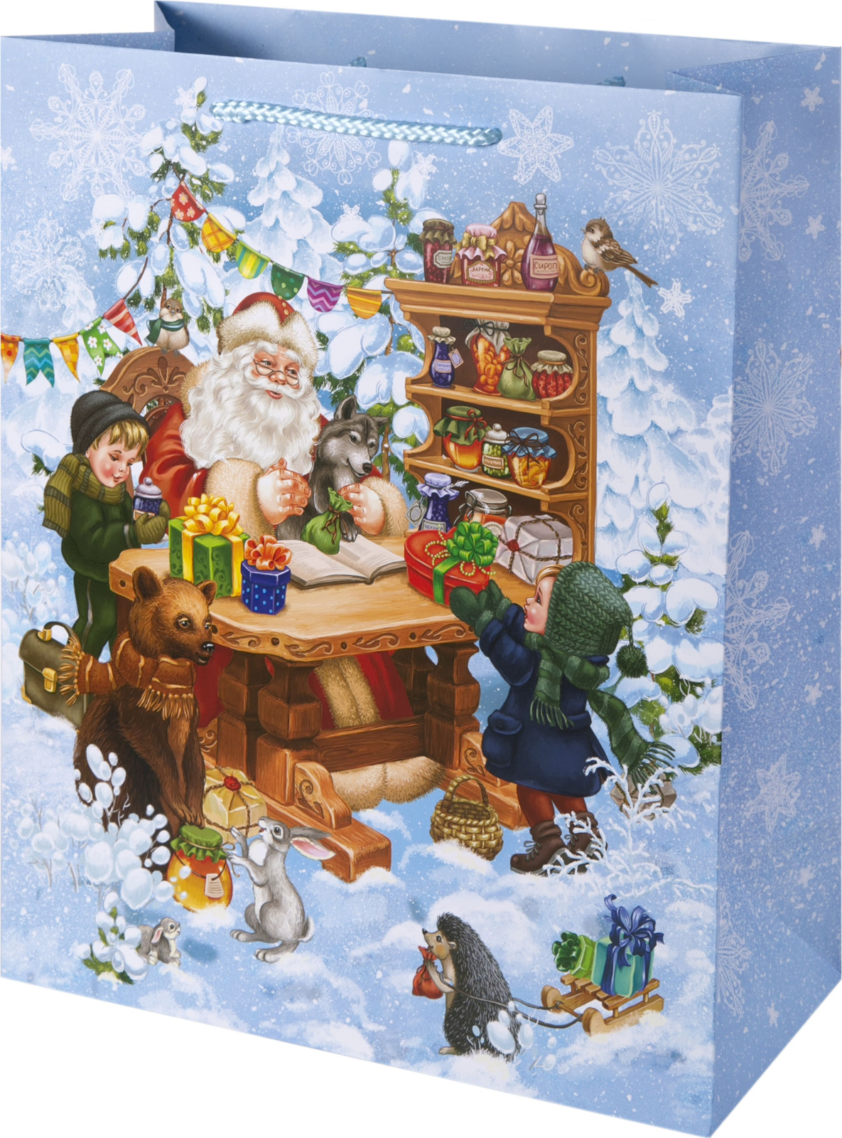 фото Пакет подарочный Magic Time Мастерская деда Мороза, 80015, разноцветный, 33 х 45,7 х 10,2 см