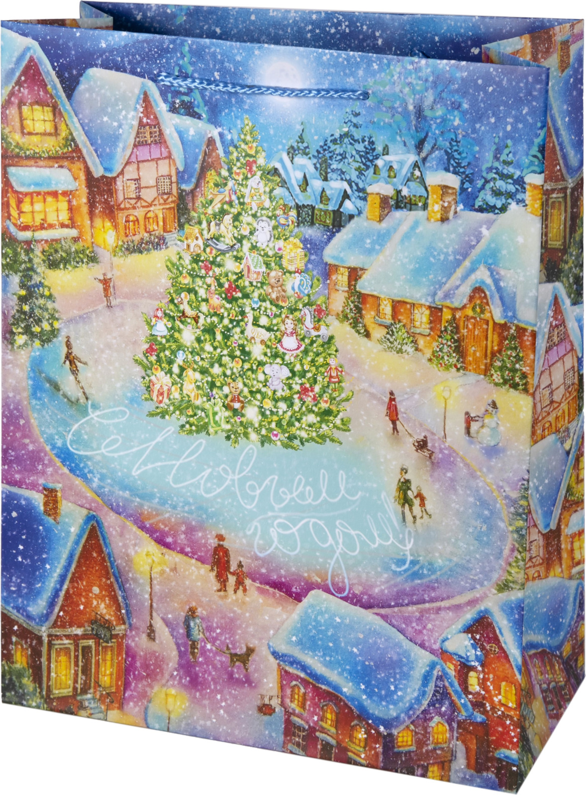 фото Пакет подарочный Magic Time Рождественская площадь, 80018, разноцветный, 33 х 45,7 х 10,2 см