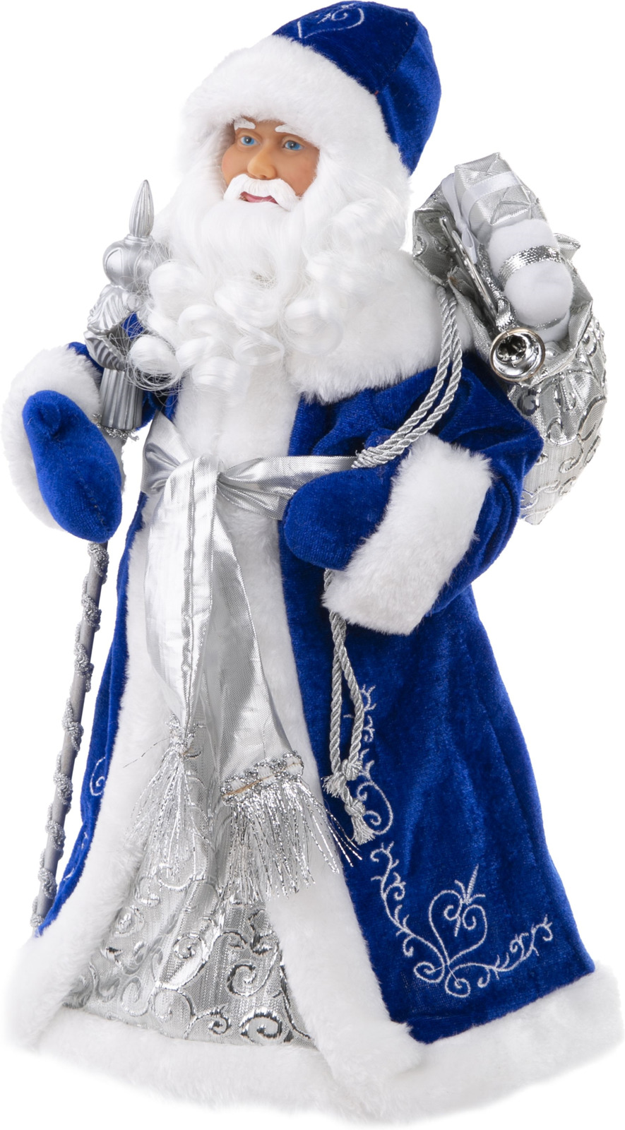 фото Фигурка праздничная Magic Time Дед Мороз в синем костюме, 80151, синий, 20,5 х 12,5 х 41 см