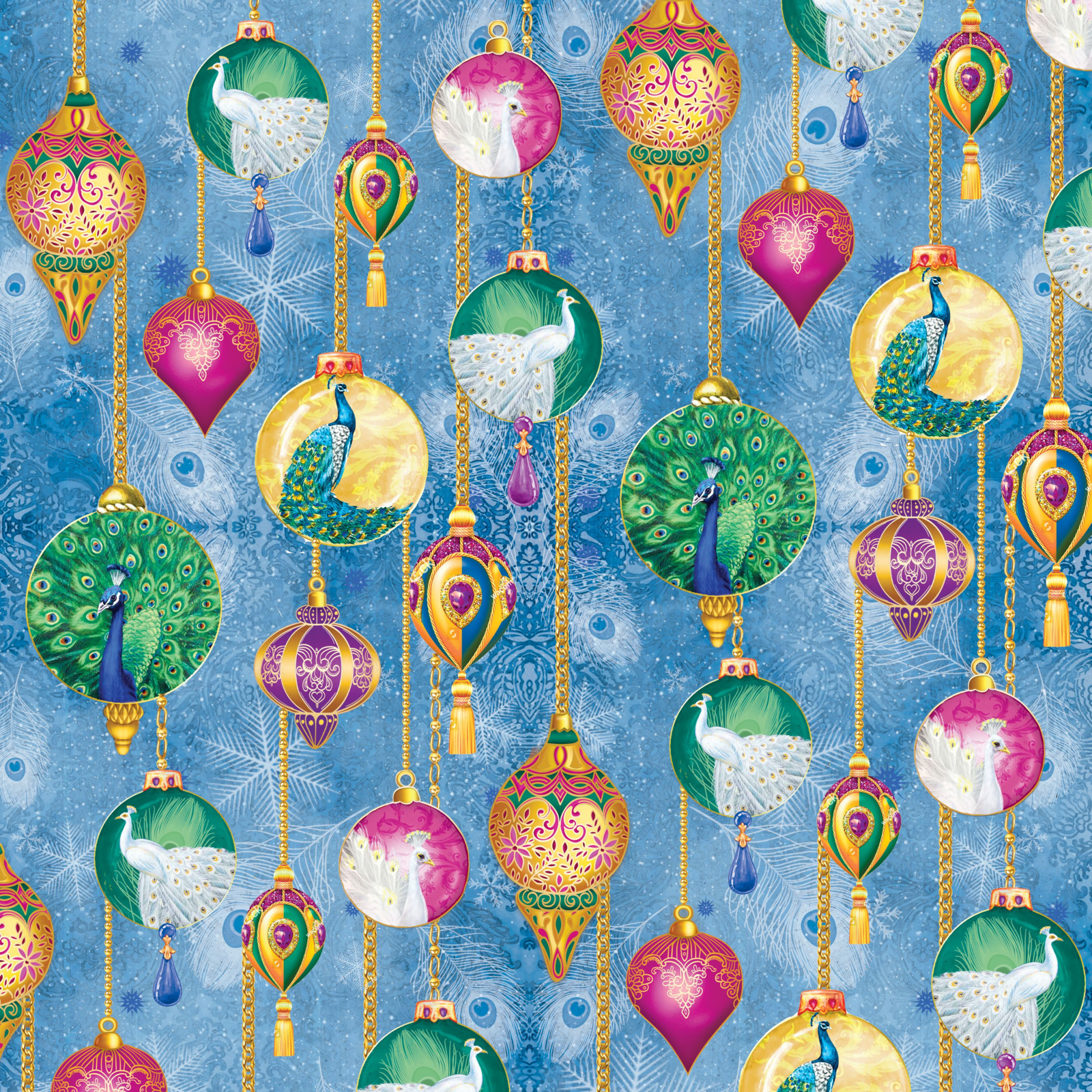 фото Упаковочная бумага Magic Time Райские птицы, мелованная с двух сторон, 80855, разноцветный, 70 х 100 см