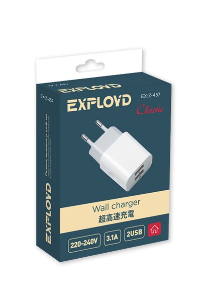 фото Сетевое ЗУ Exployd 3.1A 2.1А+1А 2хUSB Classic