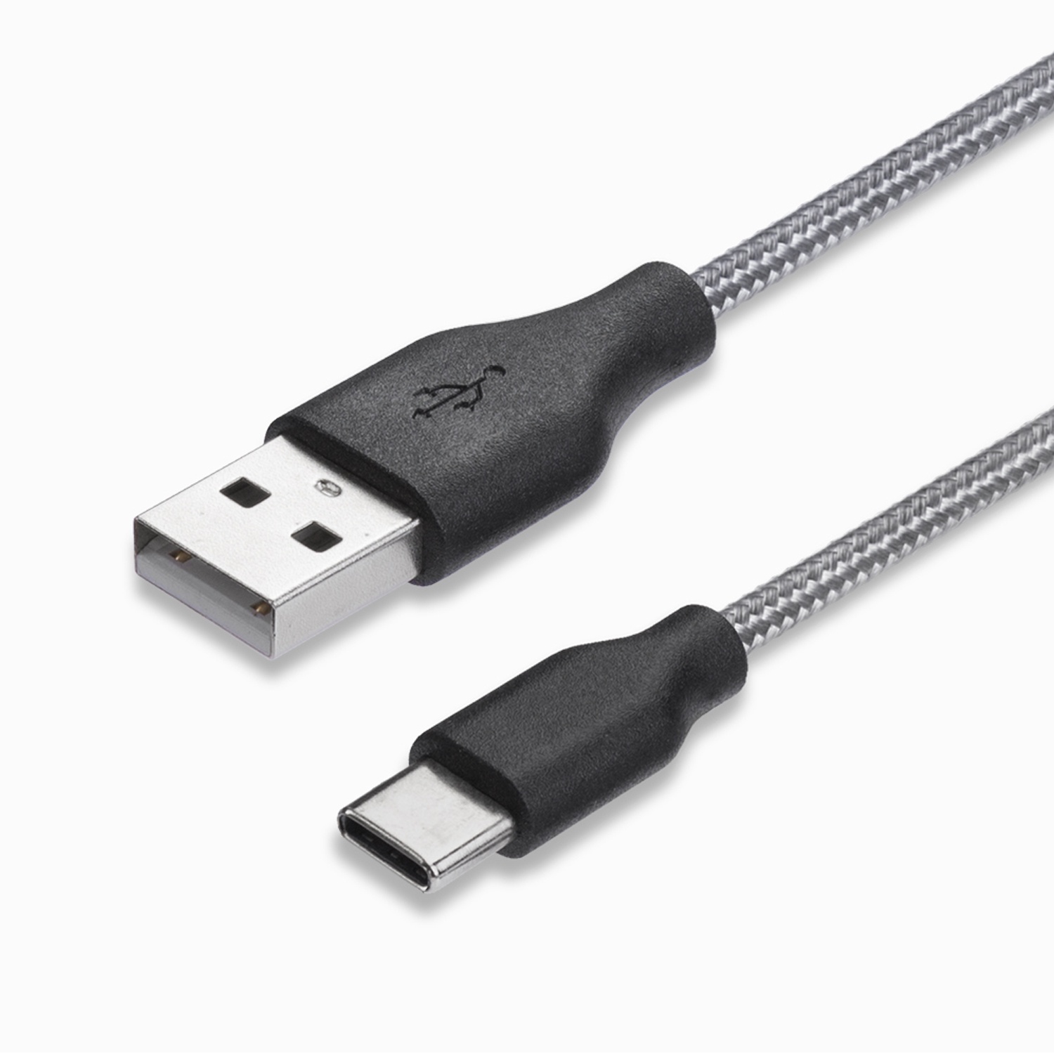 фото Дата-кабель USB - USB Type-C, нейлон, 1.2м, серый , Prime Line