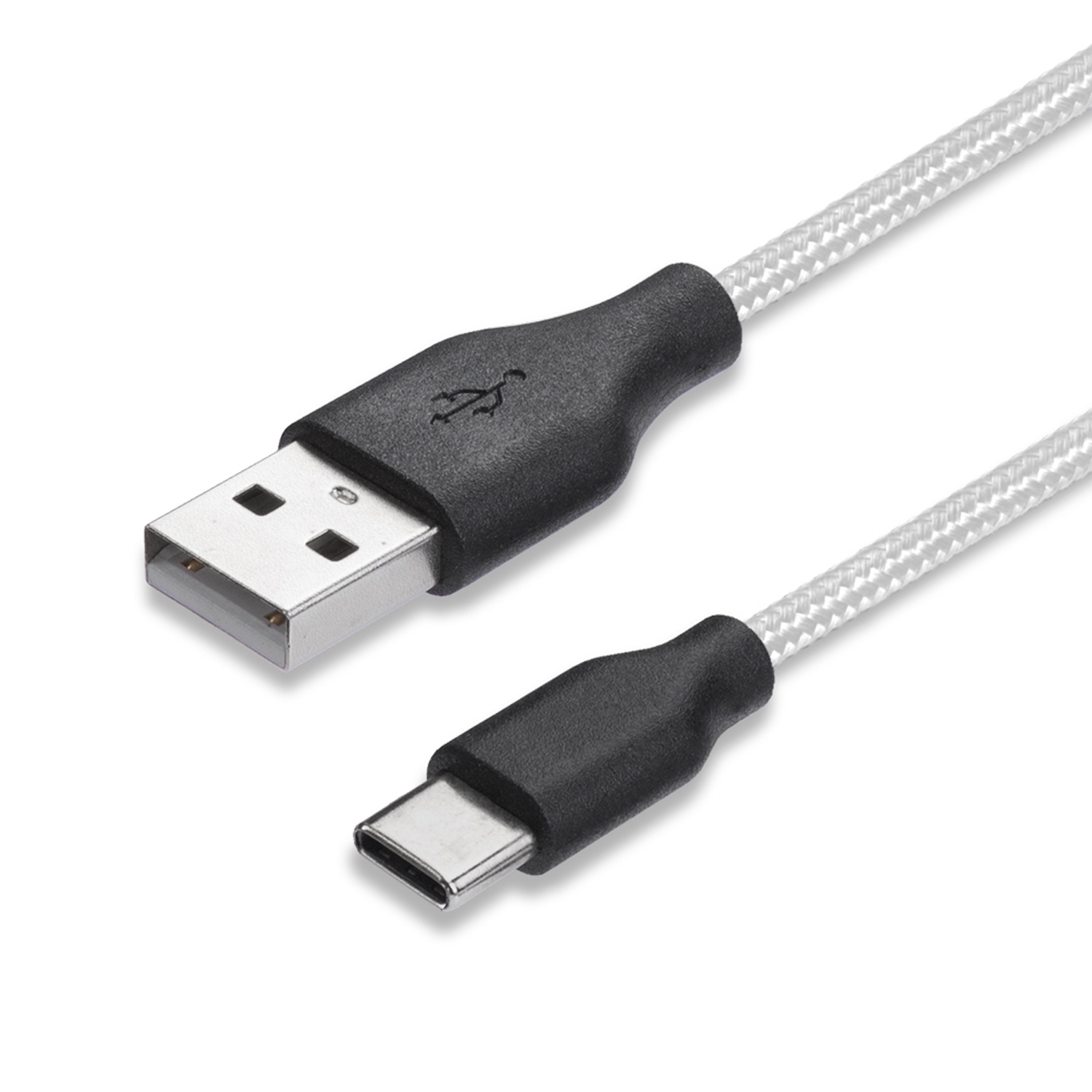 фото Дата-кабель USB - USB Type-C, нейлон, 1.2м, серебро, Prime Lineм