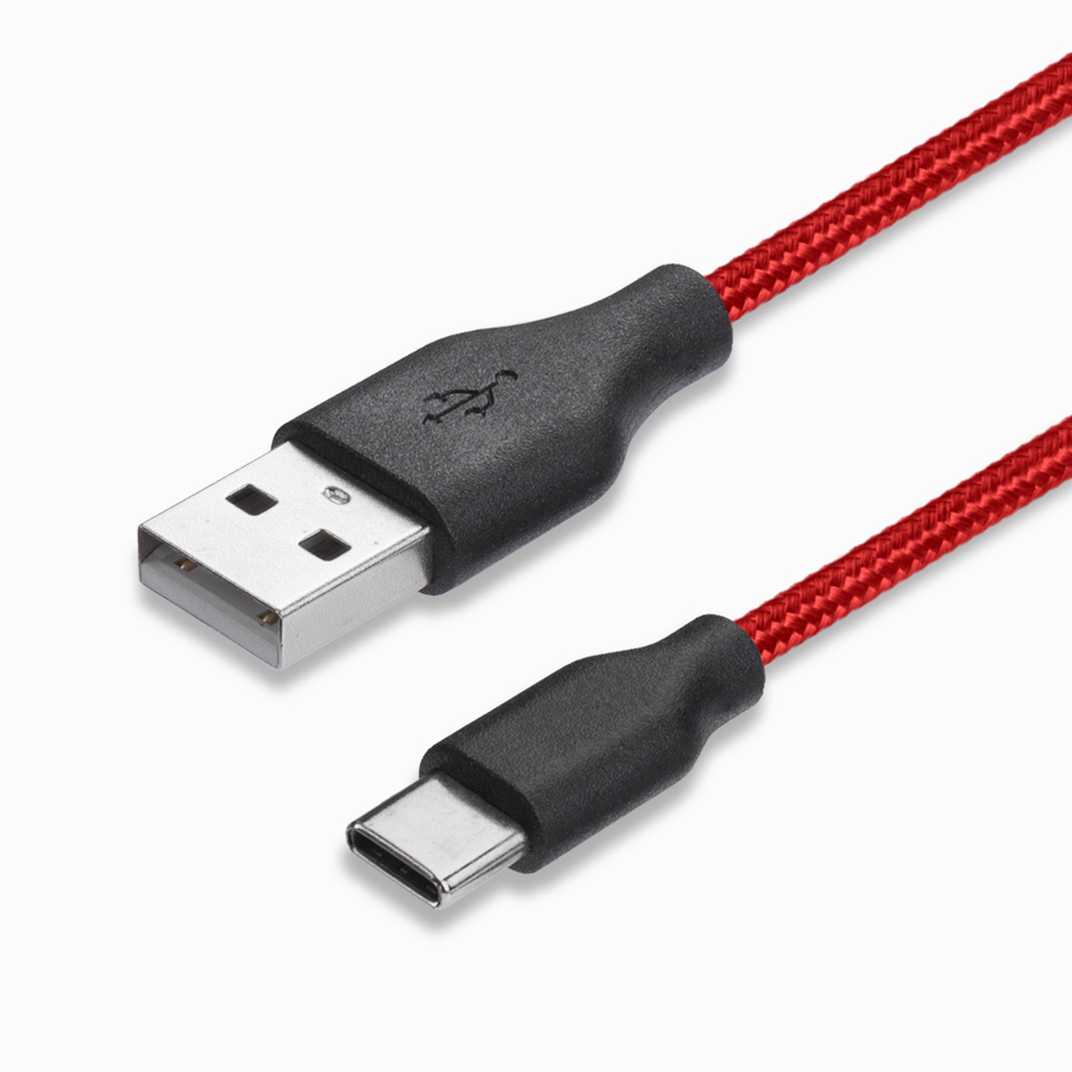 фото Дата-кабель USB - USB Type-C, нейлон, 1.2м, красный, Prime Line