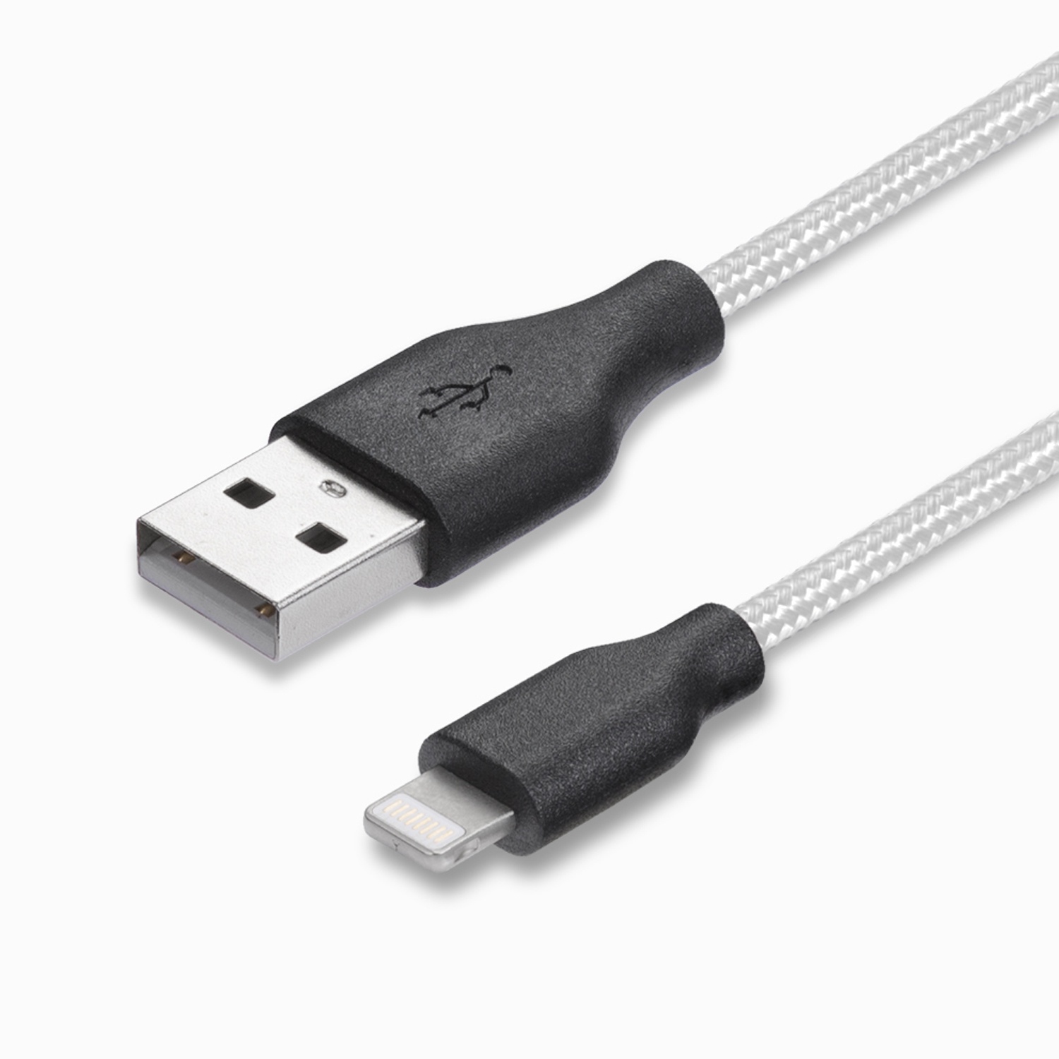 фото Дата-кабель USB - Lightning, нейлон, 1.2м, серебро, Prime Line