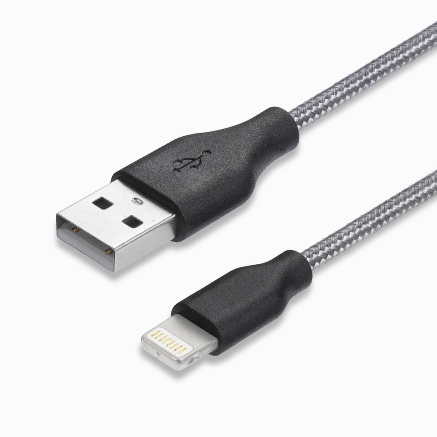 фото Дата-кабель USB - Lightning, нейлон, 1.2м, серый , Prime Line