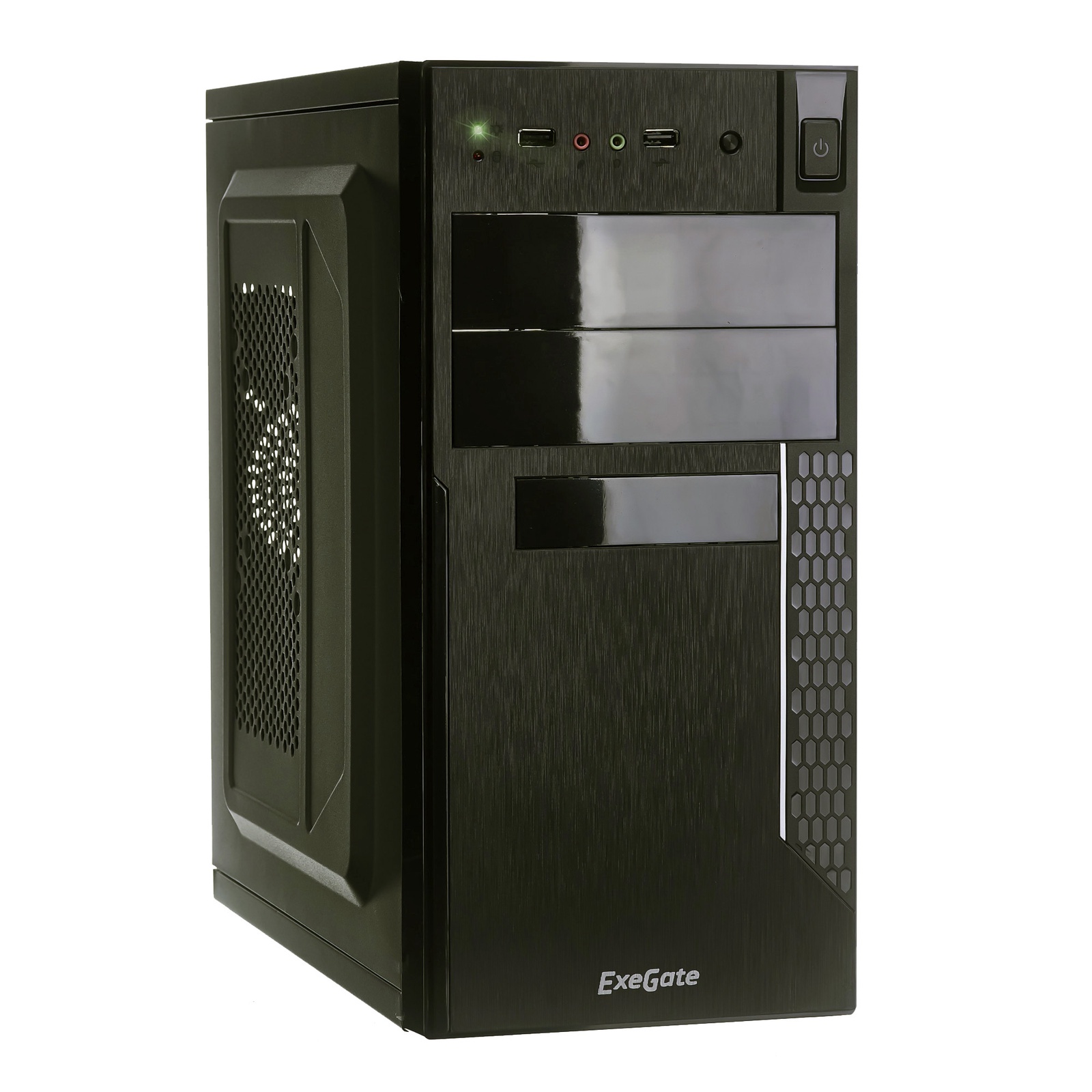 фото Компьютерный корпус Minitower Exegate QA-411 с БП XP600W, mATX, 2xUSB, Audio