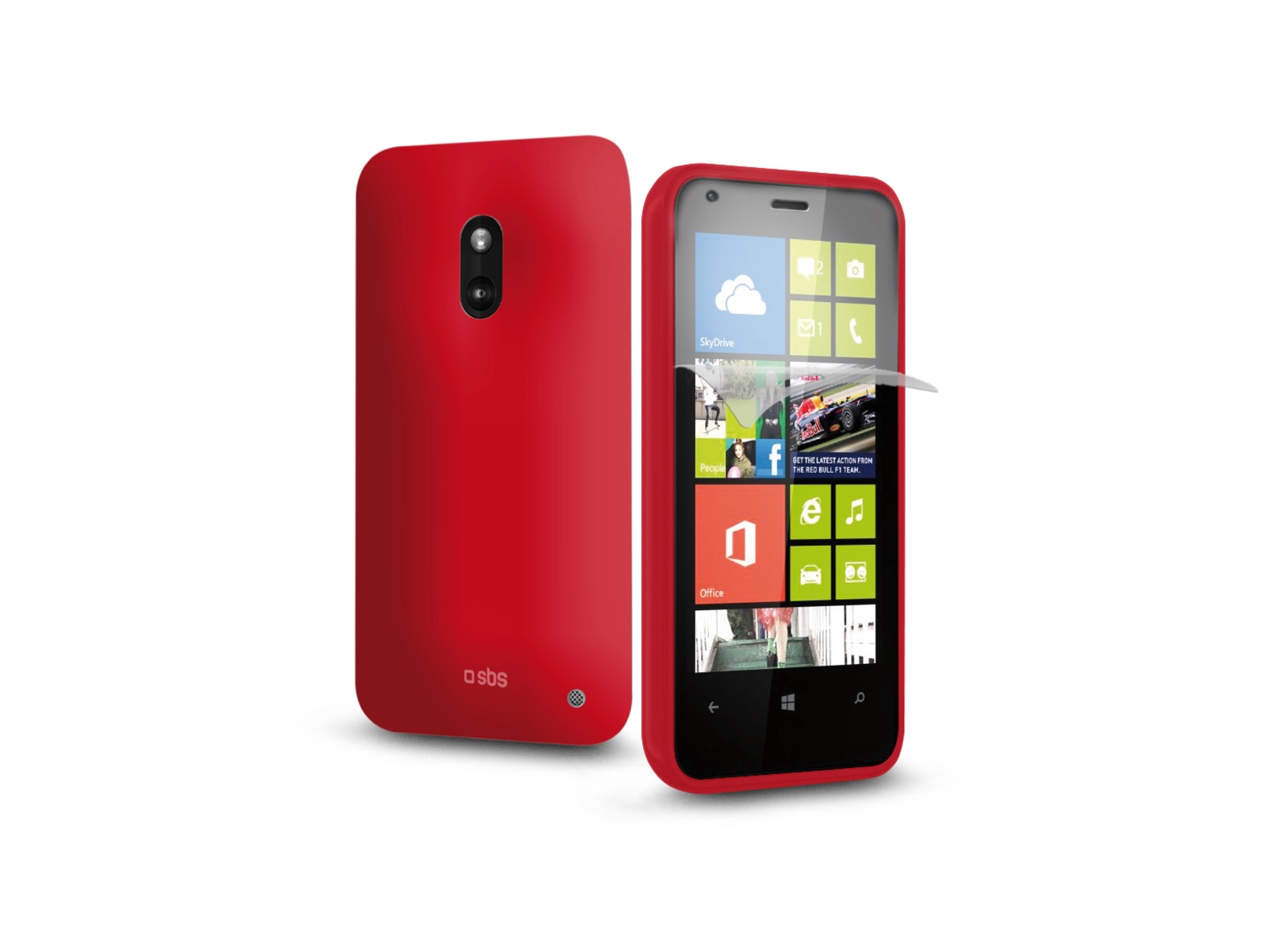 фото Чехол SBS для Nokia Lumia 620 (Aero, красный) + пленка защитная