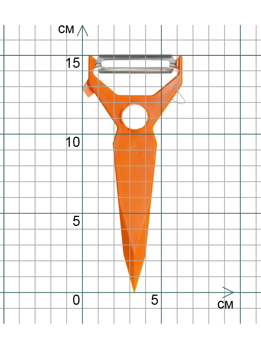 фото Овощечистка-декоратор 5 в 1, Borner (Германия), цвет: оранжевый