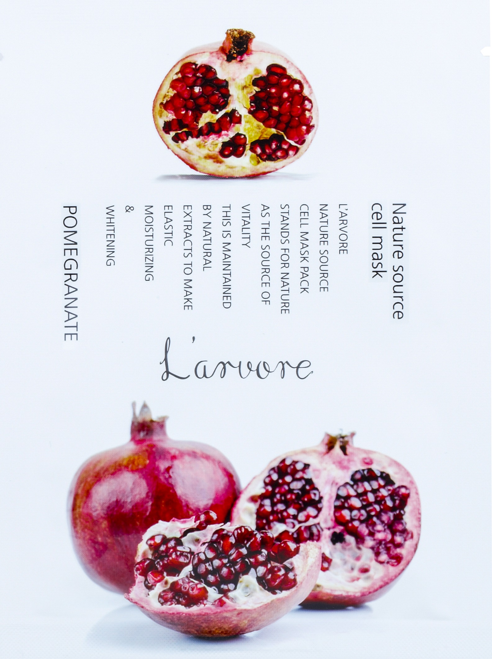 фото Тканевая маска для лица с экстрактом граната L'arvore "Nature Source Cell Mask Pomegranate", 25гр.