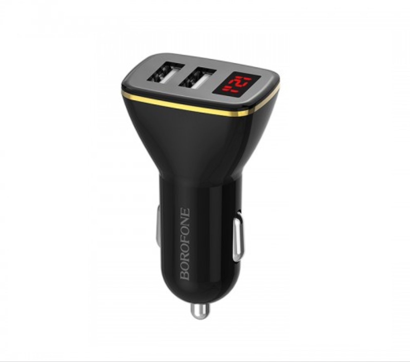 фото Автомобильное зарядное устройство Borofone BZ11 Speed map dual port digital display car charger Black