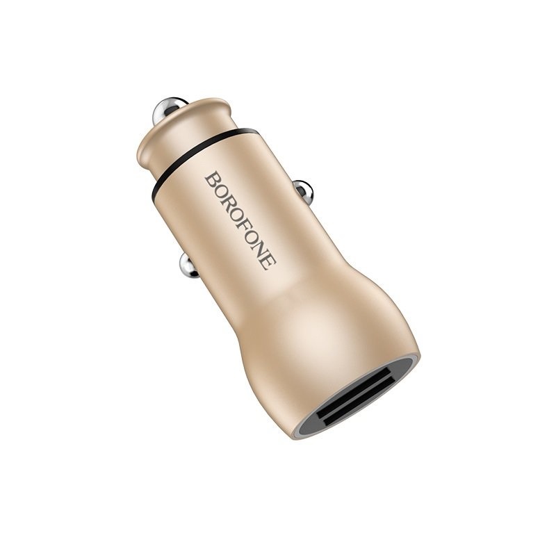 фото Автомобильное зарядное устройство Borofone BZ9 Wise route dual port car charger Gold