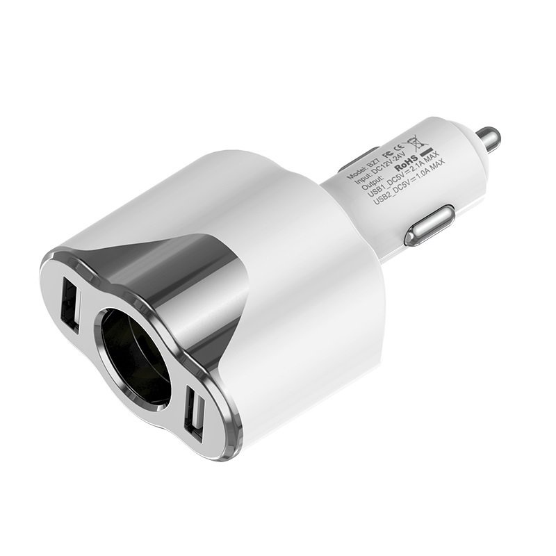 фото Автомобильное зарядное устройство Borofone BZ7 DriveGo dual port with cigarette lighter socket car charger White