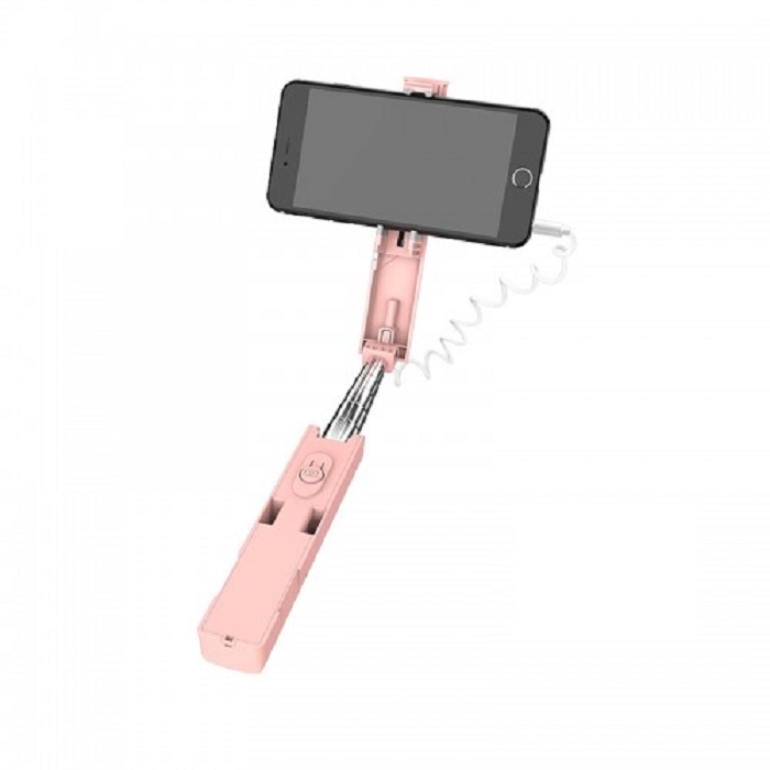 фото Монопод для селфи Borofone BY3 3.5mm wired remote control selfie stick Pink