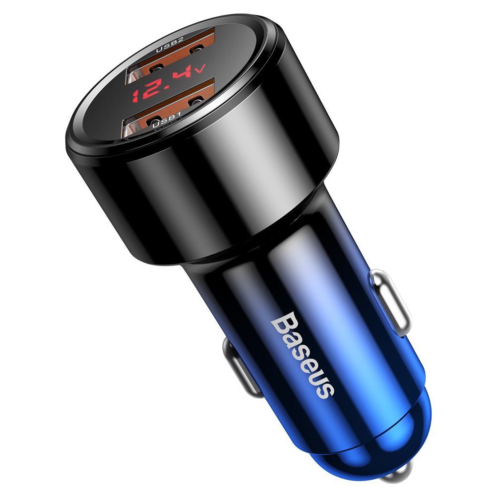 фото Автомобильное зарядное устройство Baseus Magic Series Dual QC digital display for intelligent quick charging and car charging of 45W Blue