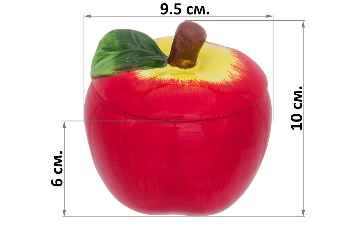 фото Набор 2 пр. - горшочек для меда и варенья 9,5х9,5х10 см 290 мл и салатник 12,5х12,2х5 см Elan Gallery Яблоко