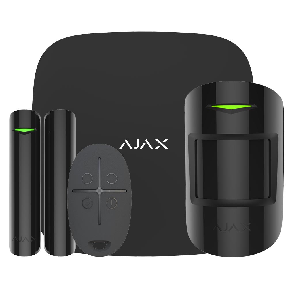 фото Ajax StarterKit Plus black Комплект смарт-сигнализации с Hub Plus
