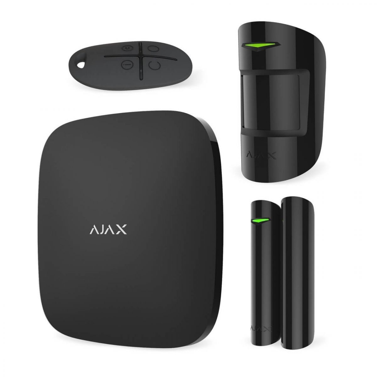 фото Ajax StarterKit Plus black Комплект смарт-сигнализации с Hub Plus