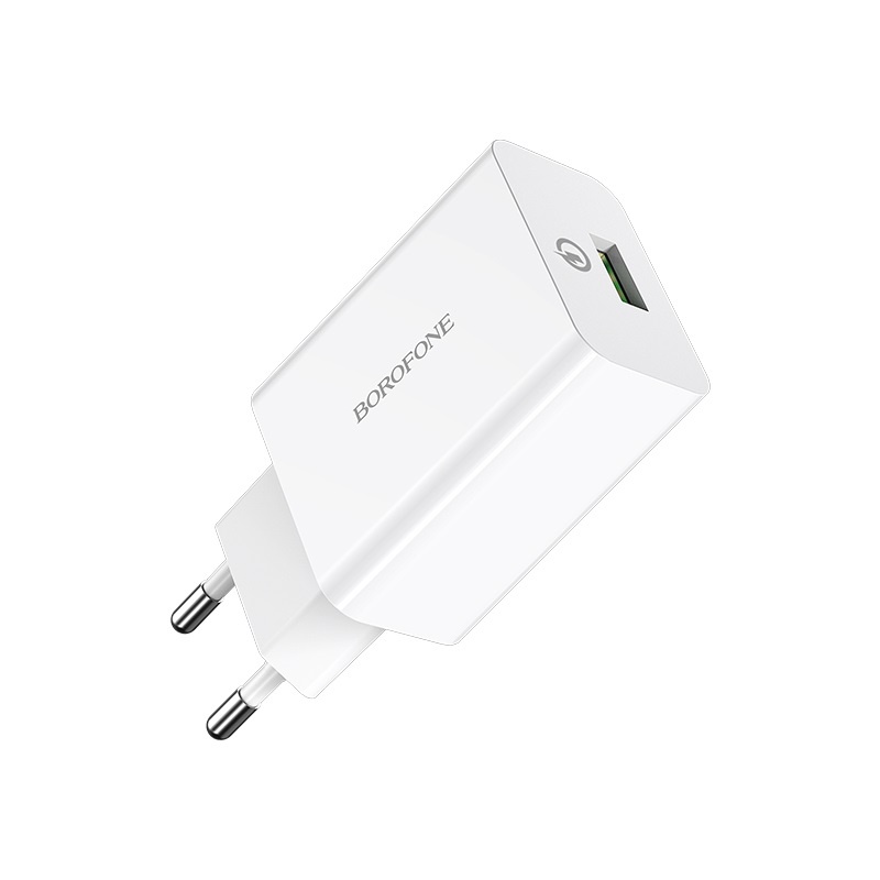 фото Сетевое зарядное устройство Borofone BA21A Long journey single port QC3.0 charger (EU) White