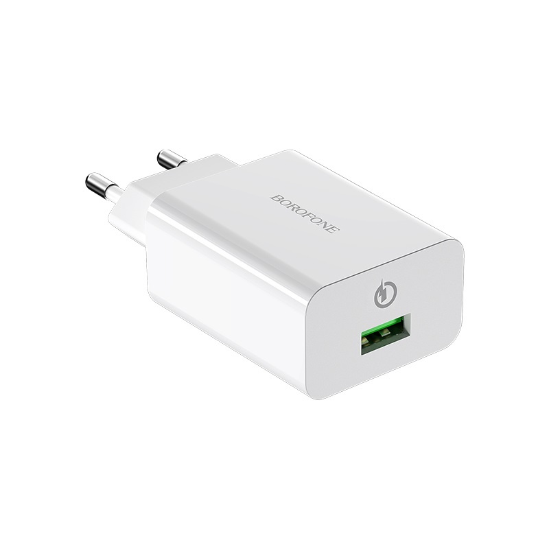 фото Сетевое зарядное устройство Borofone BA21A Long journey single port QC3.0 charger (EU) White