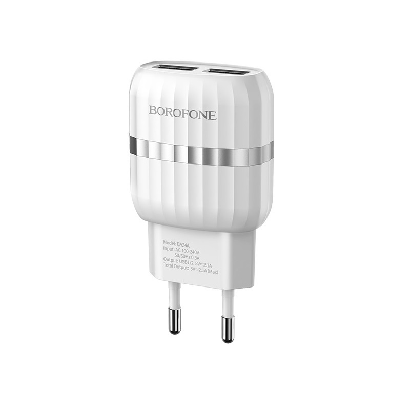 фото Сетевое зарядное устройство Borofone BA24A Vigour dual port charger (EU) White