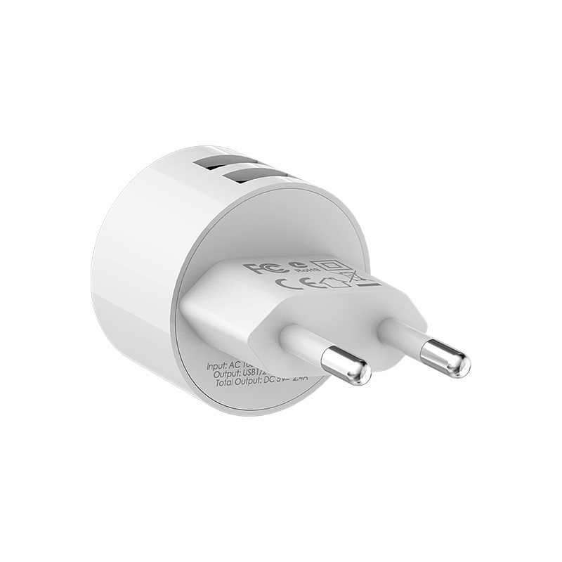 фото Сетевое зарядное устройство Borofone BA23A Brilliant dual port charger (EU) White