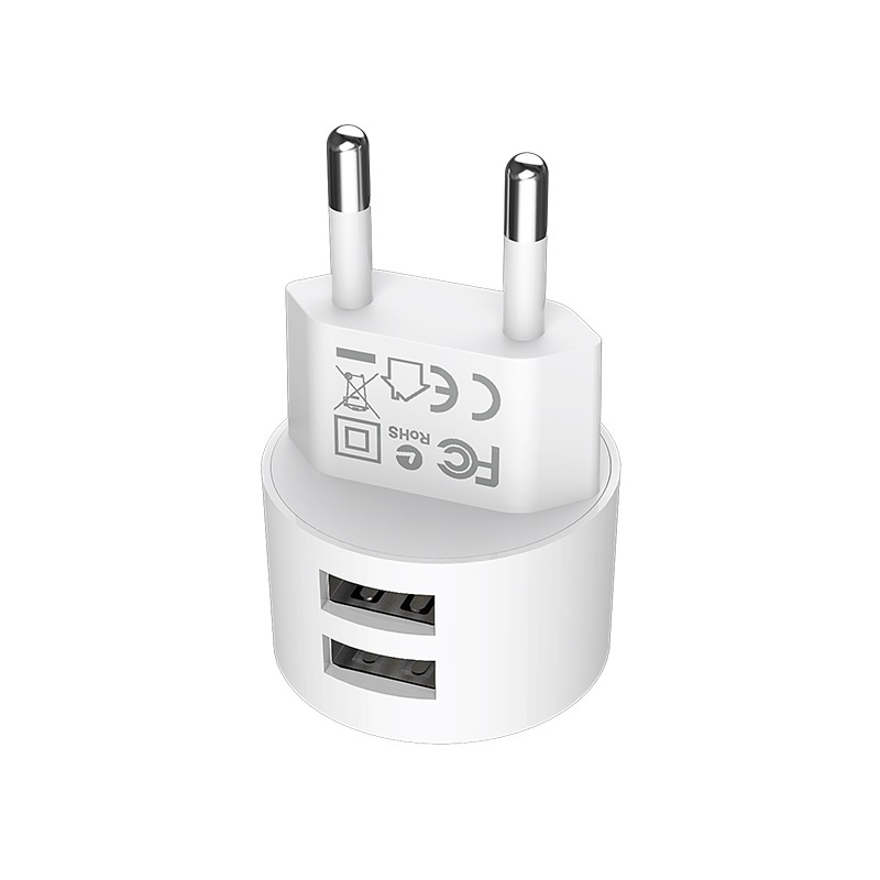 фото Сетевое зарядное устройство Borofone BA23A Brilliant dual port charger (EU) White