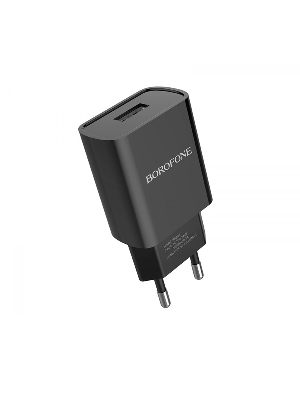 фото Сетевое зарядное устройство Borofone BA20A Sharp single port charger set (Lightning) (EU) Black