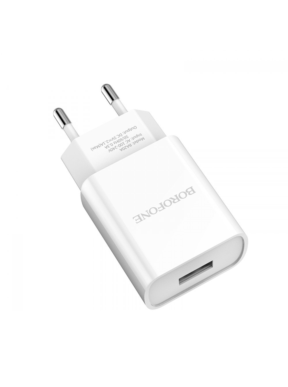 фото Сетевое зарядное устройство Borofone BA20A Sharp single port charger set (Micro) (EU) White