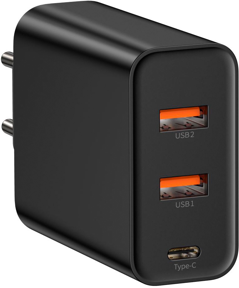 фото Зарядное устройство Baseus PPS three output quick charger(C+U+U)60W EU Black