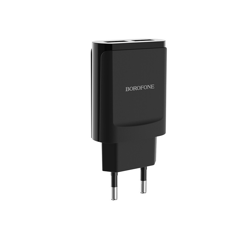 фото Сетевое зарядное устройство Borofone BA8A LePlug double port charger (EU) Black