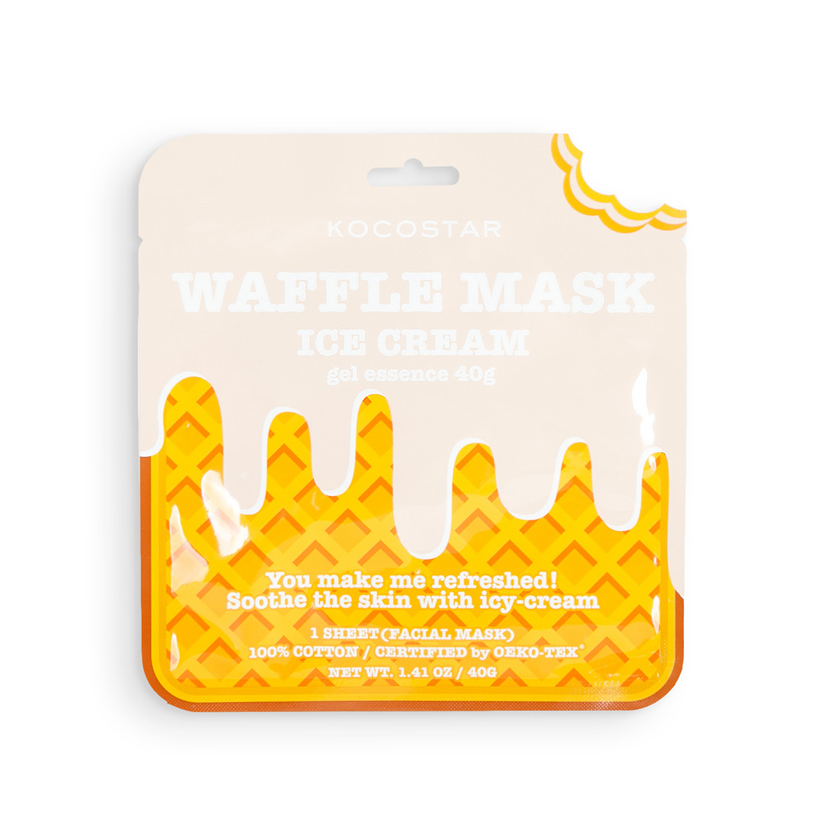 фото Маска для лица Kocostar Waffle Mask Сливочное мороженое, освежающая и смягчающая, 40 г