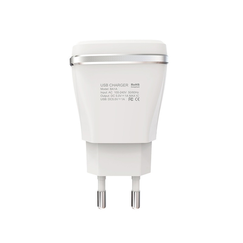 фото Сетевое зарядное устройство Borofone BA1A Joyplug single port USB charger (EU) White