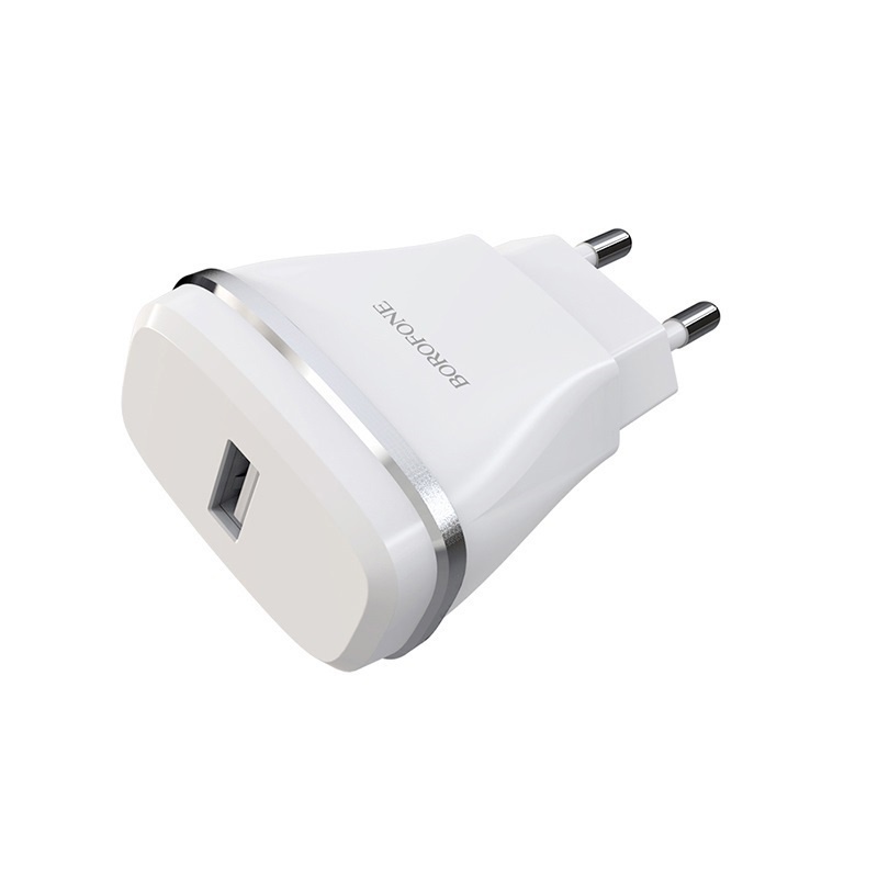 фото Сетевое зарядное устройство Borofone BA1A Joyplug single port USB charger (EU) White