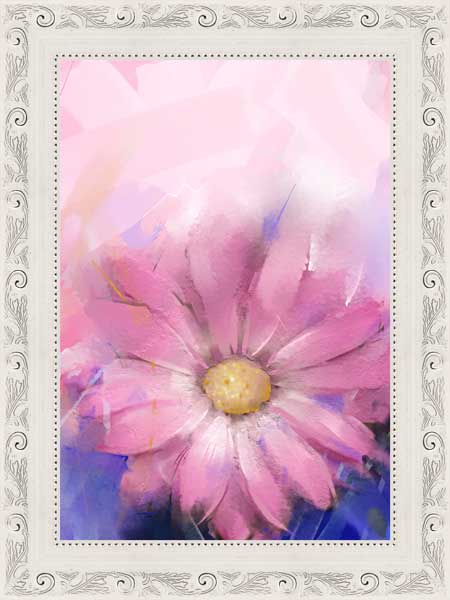 фото Картина в багете 30x40 см "Розовый цветок" Экорамка BE-103-433