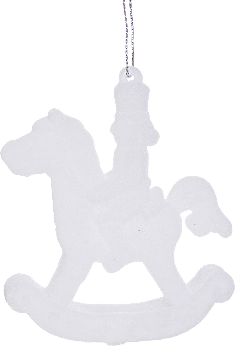фото Подвесное украшение Яркий Праздник "Морозный солдатик на лошадке", цвет: белый, 7 х 8 см