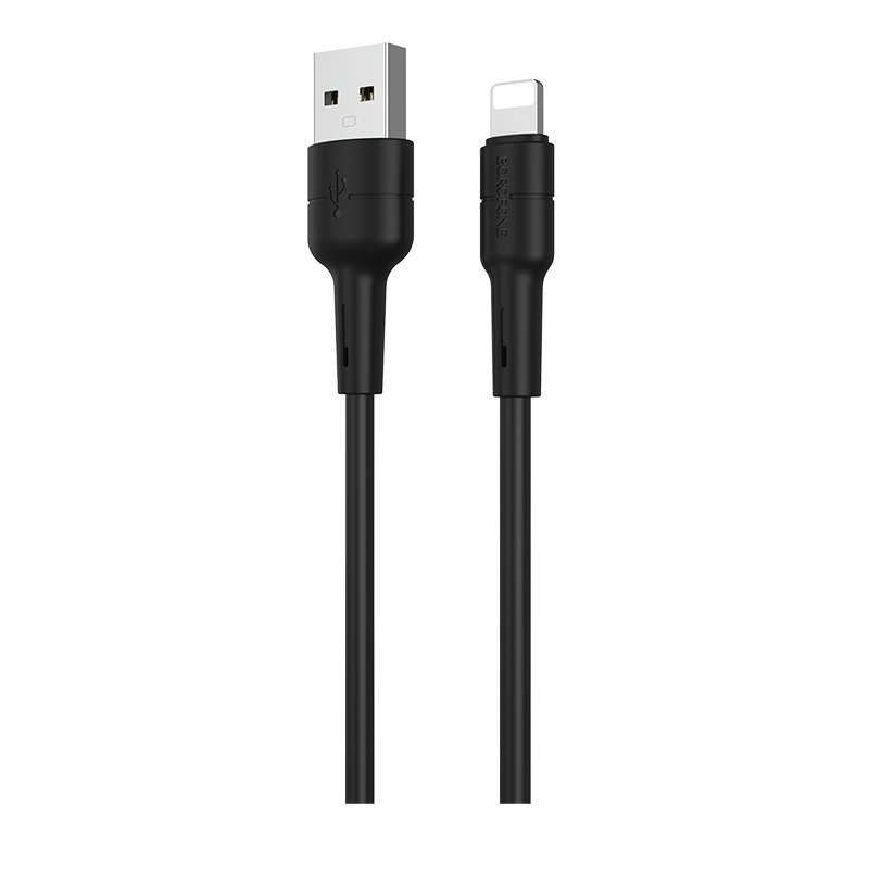 фото Кабель Borofone BX30 Silicone charging data cable for Lightning Black