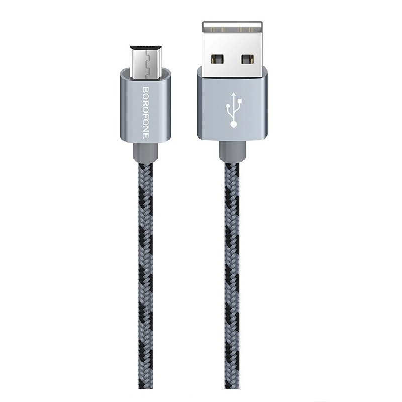 фото Кабель Borofone BX24 Ring current charging data cable for Micro-USB Metal Gray