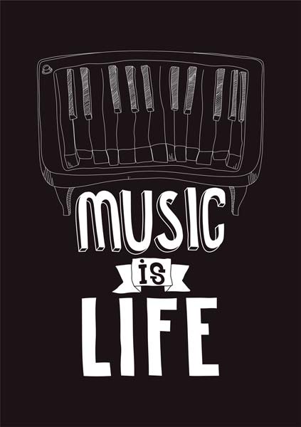 фото Картина на холсте 40x50 см "Music is life" Экорамка HE-102-218