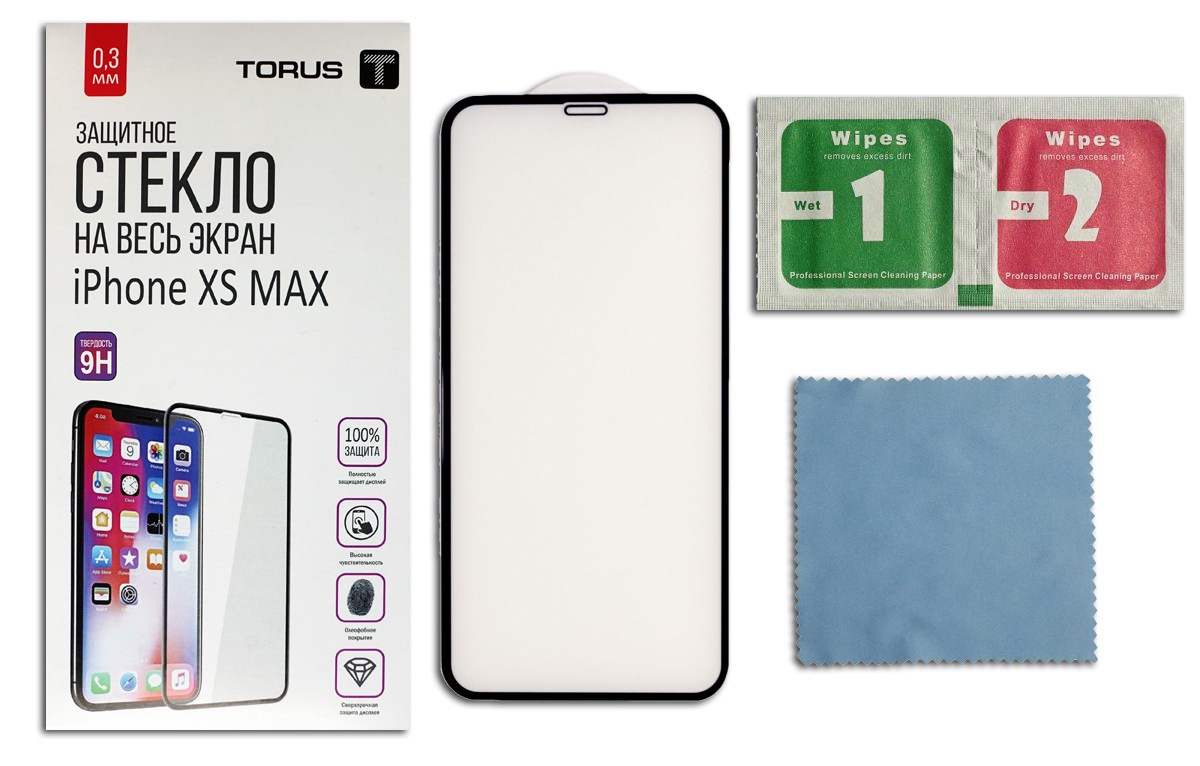 фото Защитное стекло TORUS 10D Full Glue для Apple iPhone XS MAX, черный