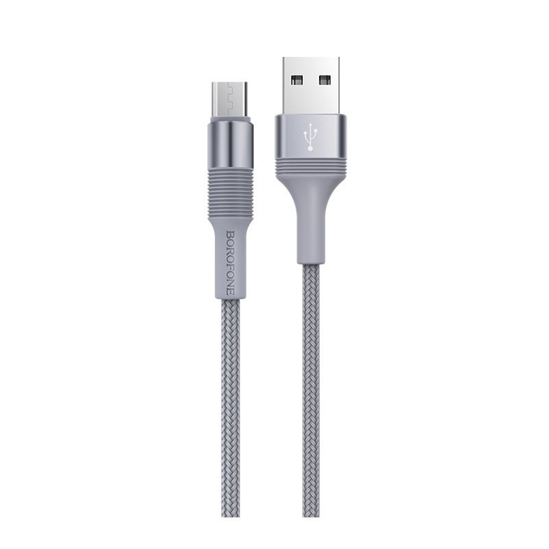 фото Кабель Borofone BX21 Outstanding charging data cable for Micro-USB Metal Gray