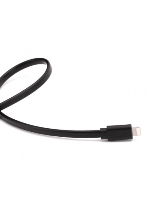 фото Кабель Griffin Flat Lightning to USB. Длина 9 см. Цвет черный.