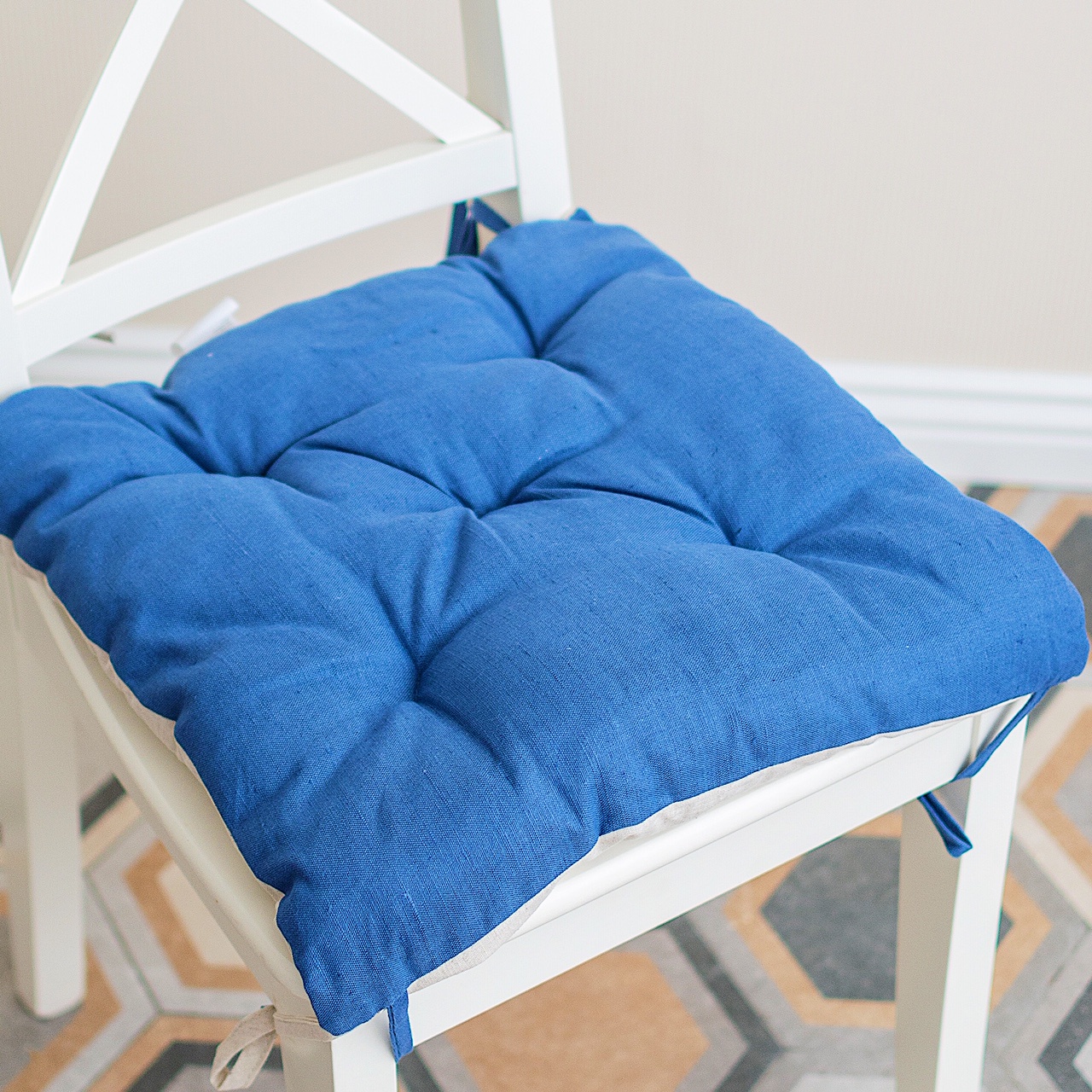 подушка на стул со спинкой мягкая