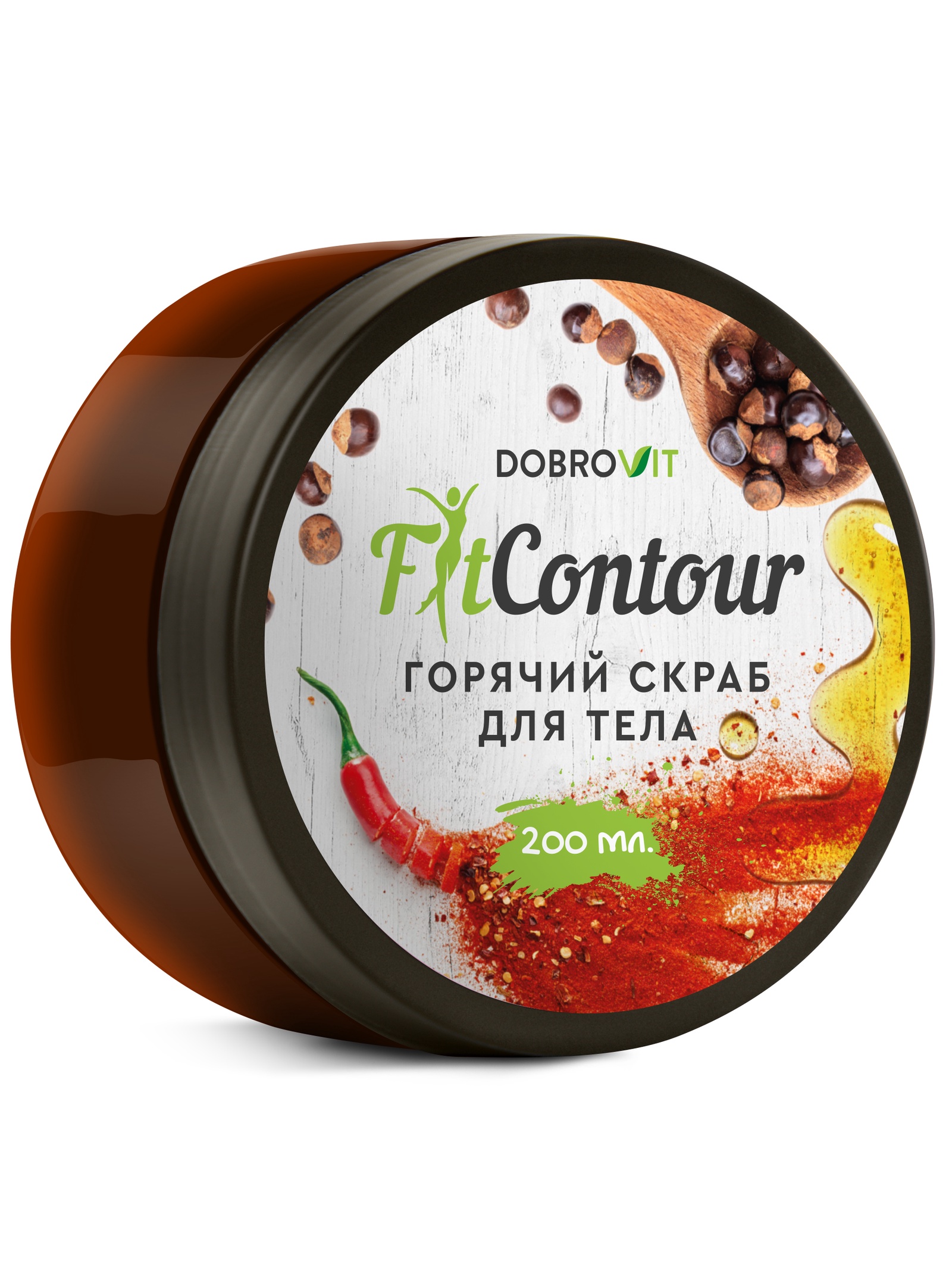 фото Горячий жиросжигающий скраб с гуараной и перцем чили DOBROVIT FitContour