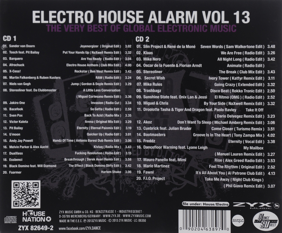Electro House Alarm Vol. 13 (2 CD). Сандер Ван Дорн,Нильс Ван Гог,"Stereoliner",Пит Бэлай,Энди Джей Рауэлл,Martin Falkenberg,Jakiro One,"Bacefook",Sven Pax,Victor Kaleta,Mike Nero,Флориан Арндт,"Trashbagz",Mario Martinez,Mimi,Mauro Panello,lyane Leigh,"Tiger & Dragon",Droolotte Tasha