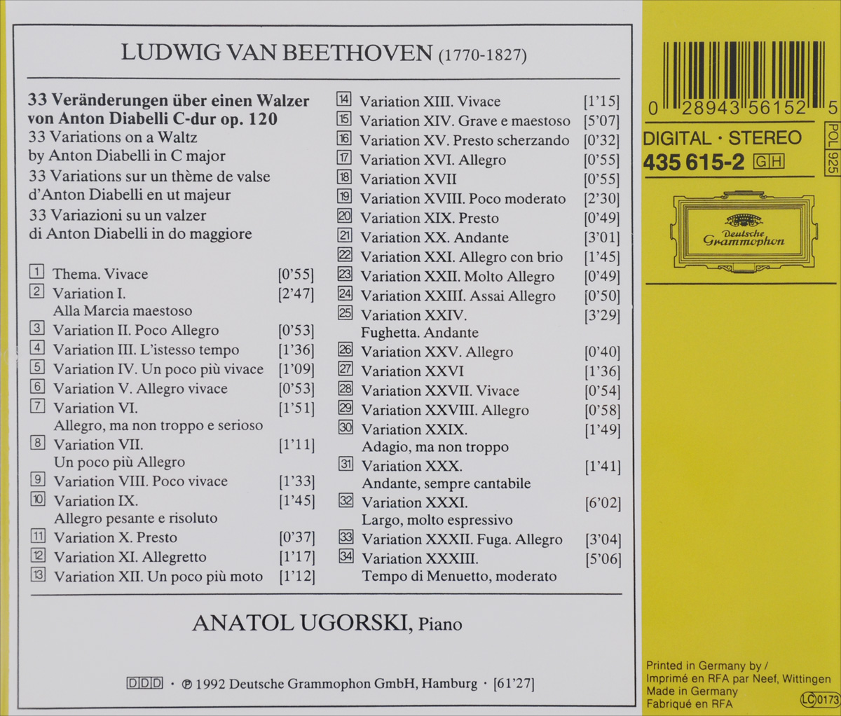 Anatol Ugorski. Ludwig Van Beethoven. Diabelli-Variationen. Анатоль Угорский