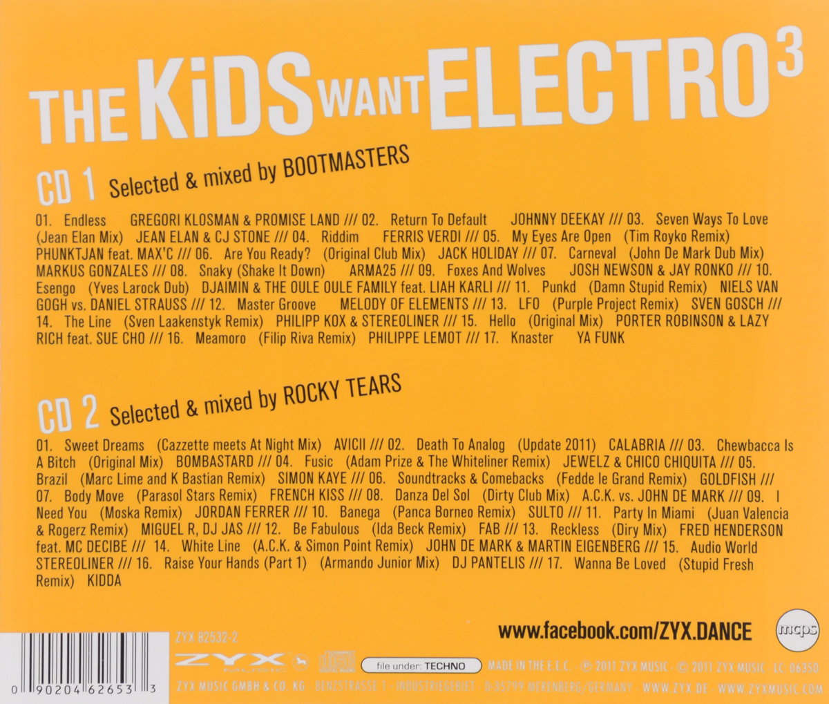 The Kids Want Electro! 3 (2 CD). Грегори Клосман,"Promise Land",Джин Илан,CJ Stone,Markus Gonzales,Джош Ньюсон,Джей Ронко,"The Oule Oule Family",Нильс Ван Гог,"Melody Of Elements",Avicii,"Bombastard","Jewelz",Chico Chiquita,Goldfish,"French Kiss","A.C.K.",Jordan Ferrer,Фред Хендерсон,MC Decibe